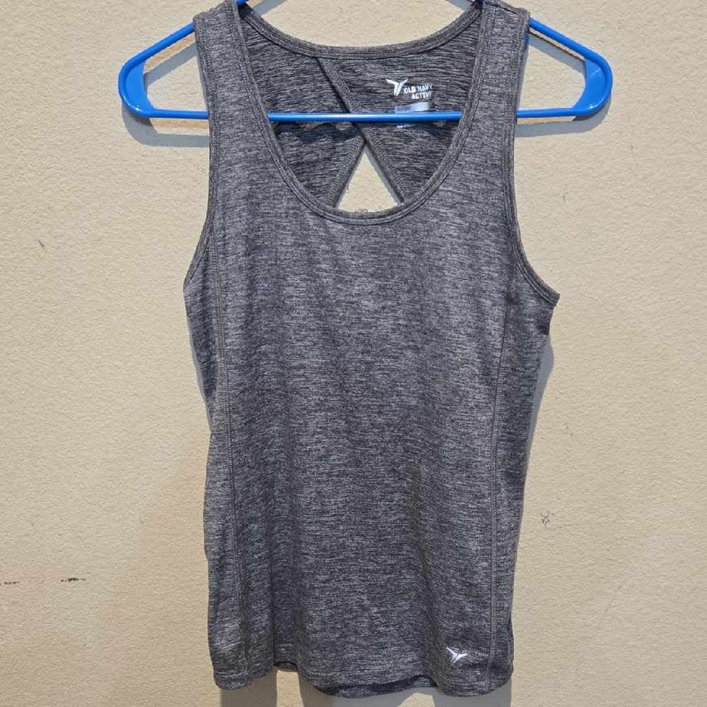 Old Navy Gray Cut Out Fitted Tank Top